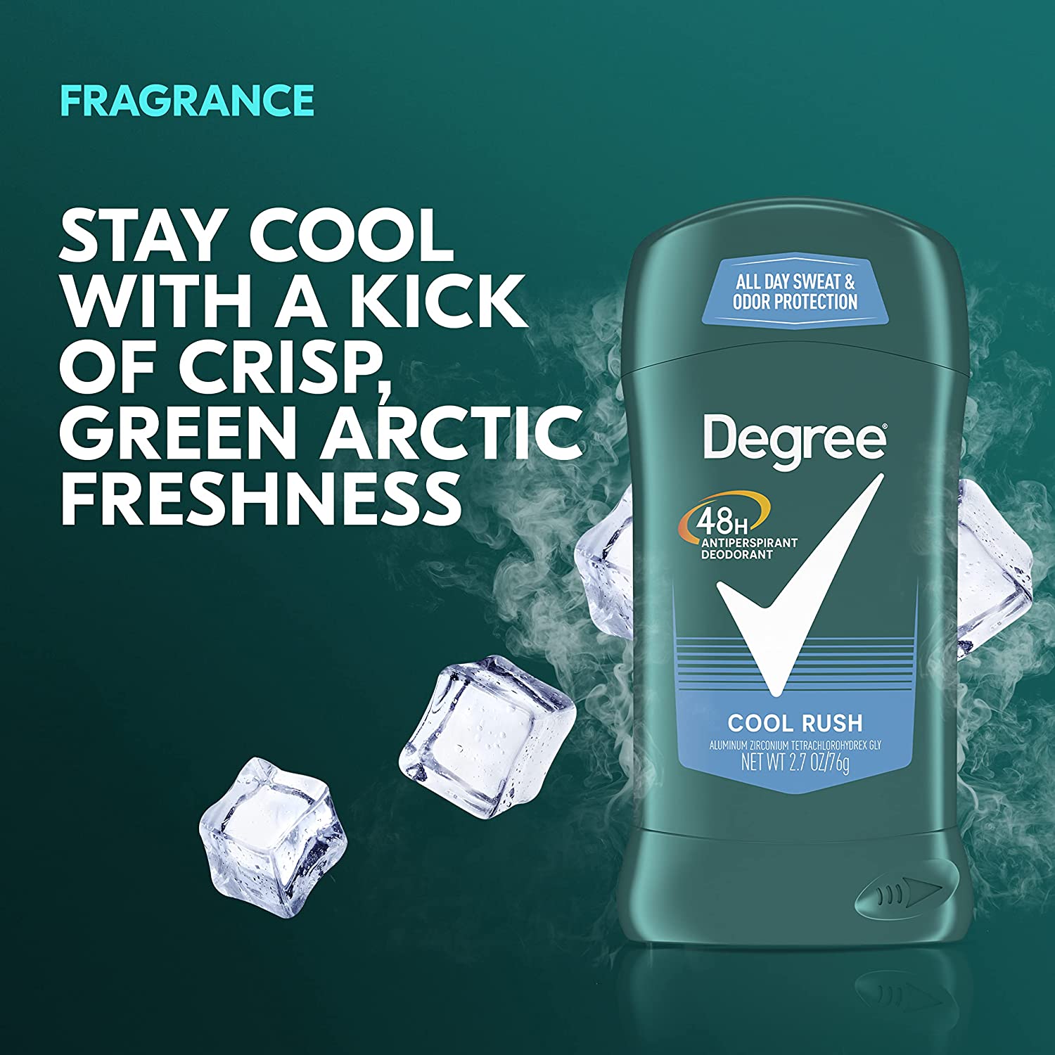 Degree Men Antiperspirant Deodorant 48-Hour Odor Protection Cool Rush Mens Deodorant Stick 2.7 oz, Pack of 6 - Image 10